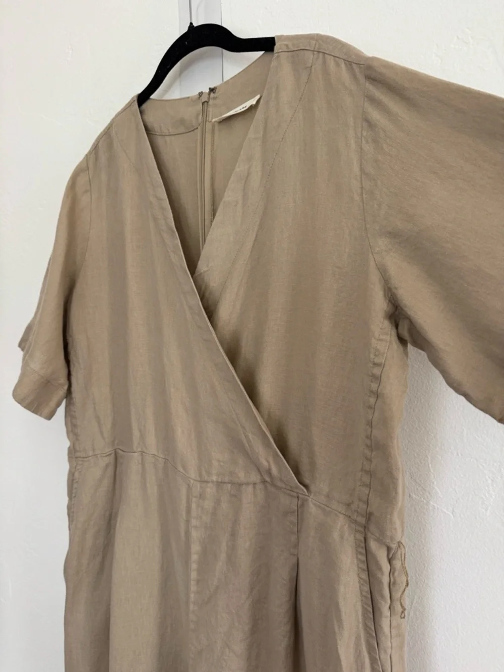 Everlane The Wrap Jumpsuit in European Flax Linen Coastal Wide Leg *NO BELT*